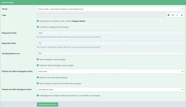 Screenshot Addon-Einstellungen